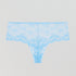 Periwinkle blue floral lace high waist tanga Bottoms Dora Larsen 