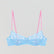 Periwinkle blue & pink floral lace balconette bra Bras Dora Larsen 