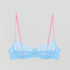 Periwinkle blue & pink floral lace balconette bra Bras Dora Larsen 
