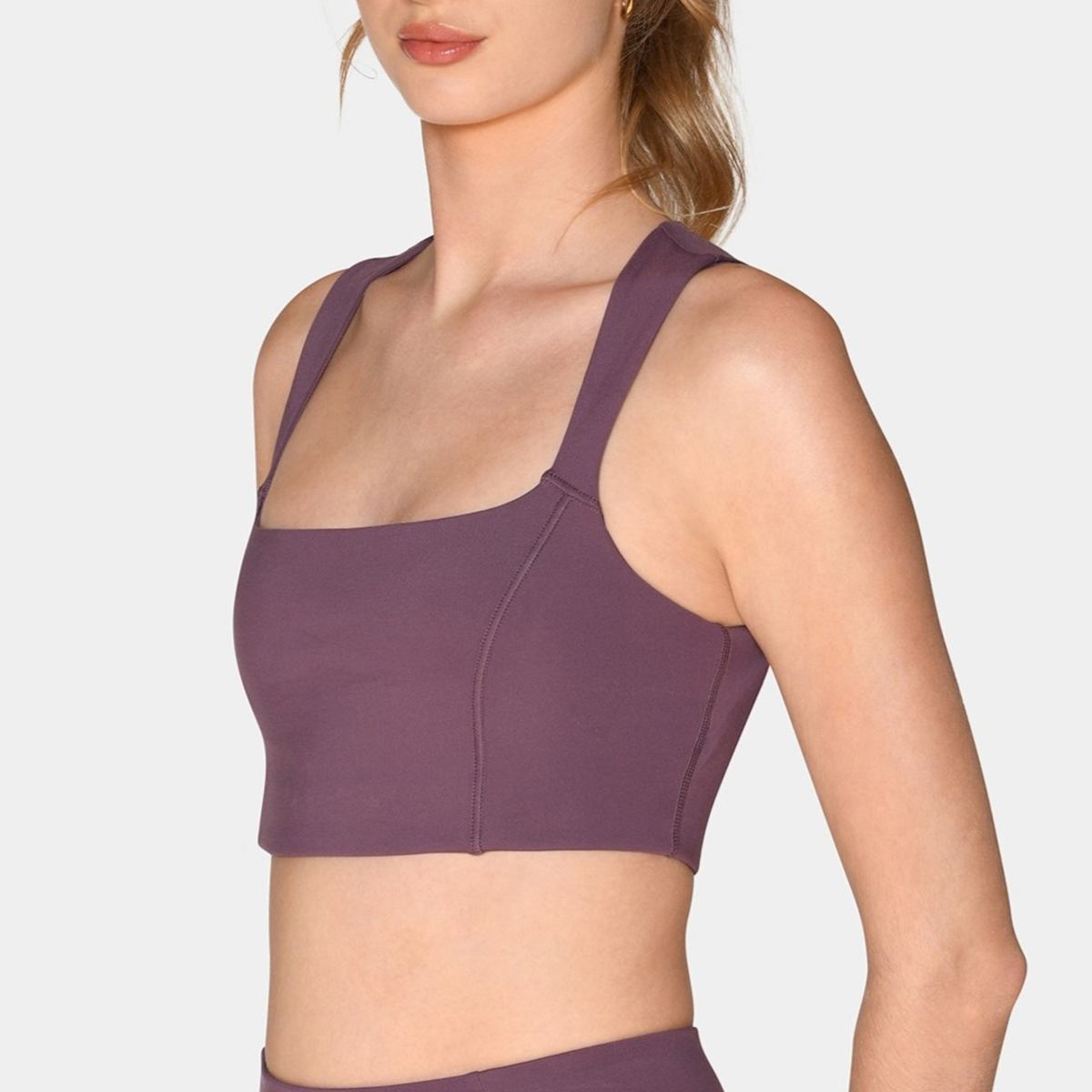 Medium support seamed sports bra [Purple Heather]