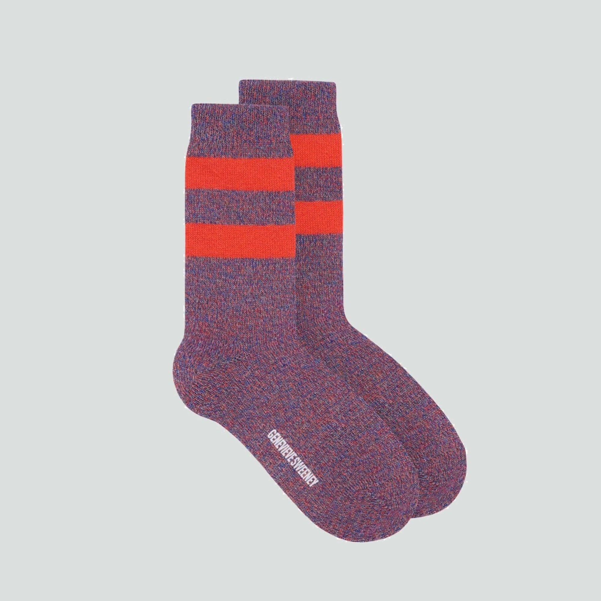 Merino wool stripe sock [Orange Stripe] Accessories Genevieve Sweeney 