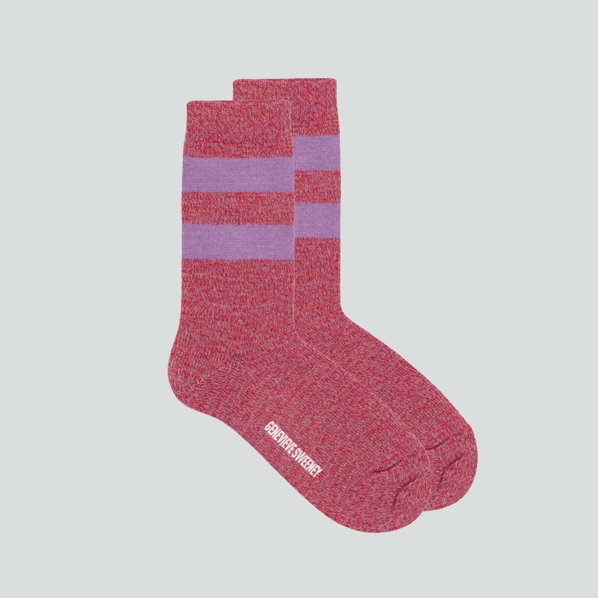 Merino wool stripe sock [Lilac Stripe] Accessories Genevieve Sweeney 