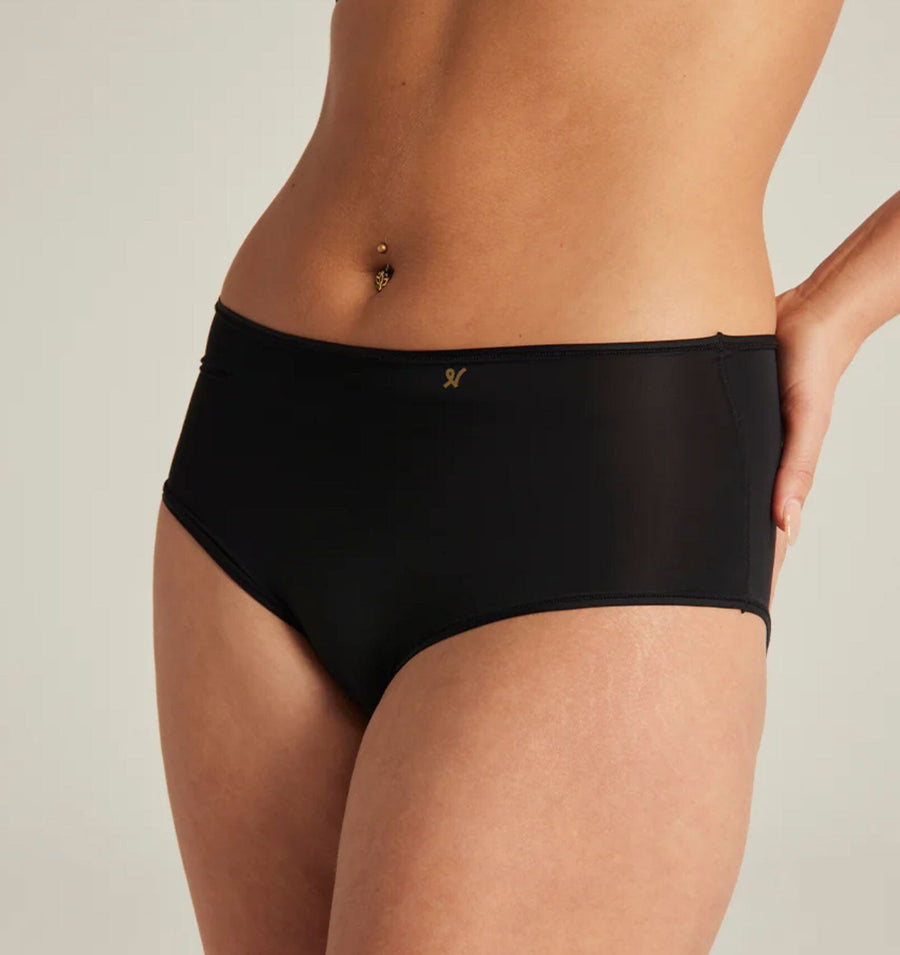 Invisible microfibre high waist brief [Black] Bottoms Nudea 