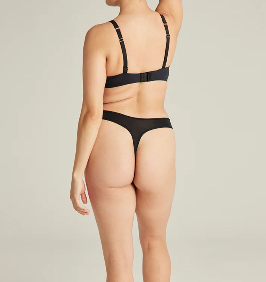 Invisible microfibre thong [Black] Bottoms Nudea 