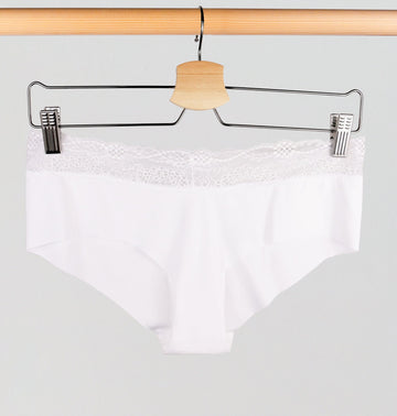 Microfibre lace trim knicker [White] Maternity Six 