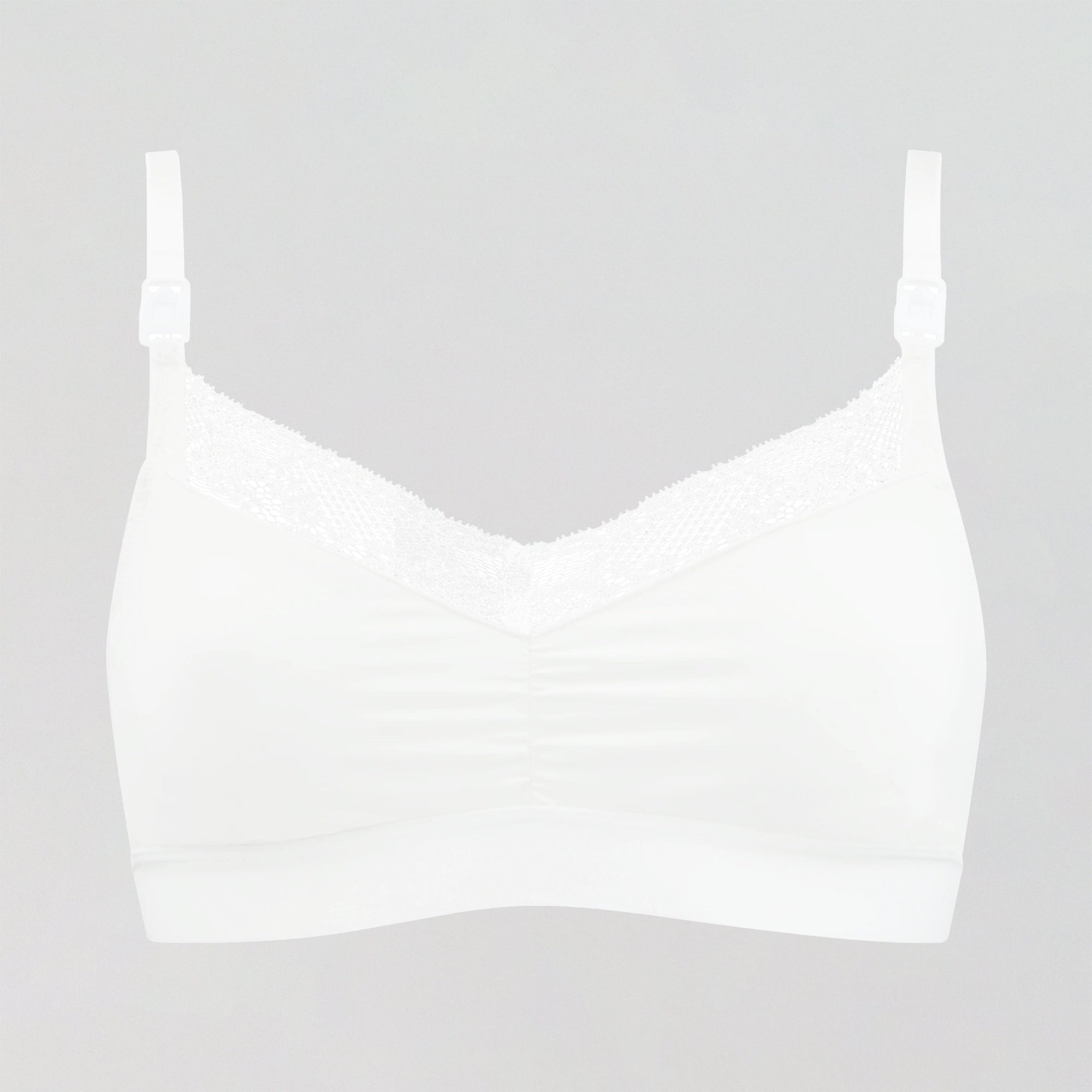 Microfibre lace trim nursing bra [White] Maternity Six 
