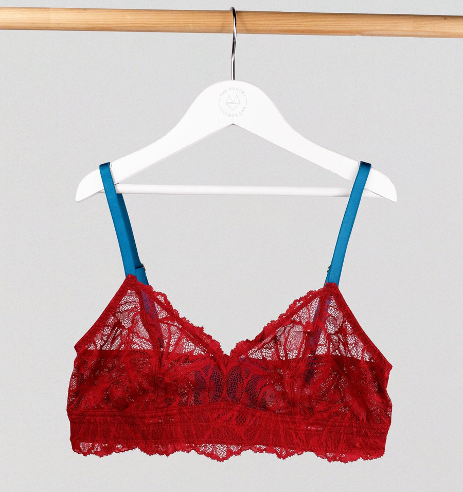 Ruby lace & cobalt soft bra – The Pantry Underwear