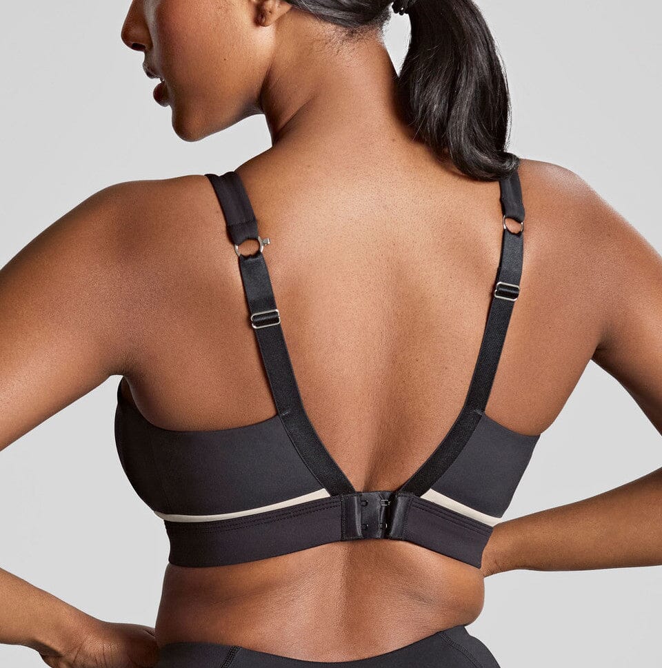 Non wired non padded sports bra [Black/Chalk] Bras Panache 
