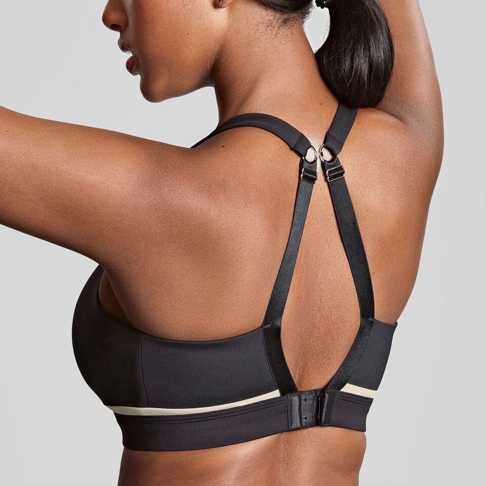 Non wired non padded sports bra [Black/Chalk] Bras Panache 