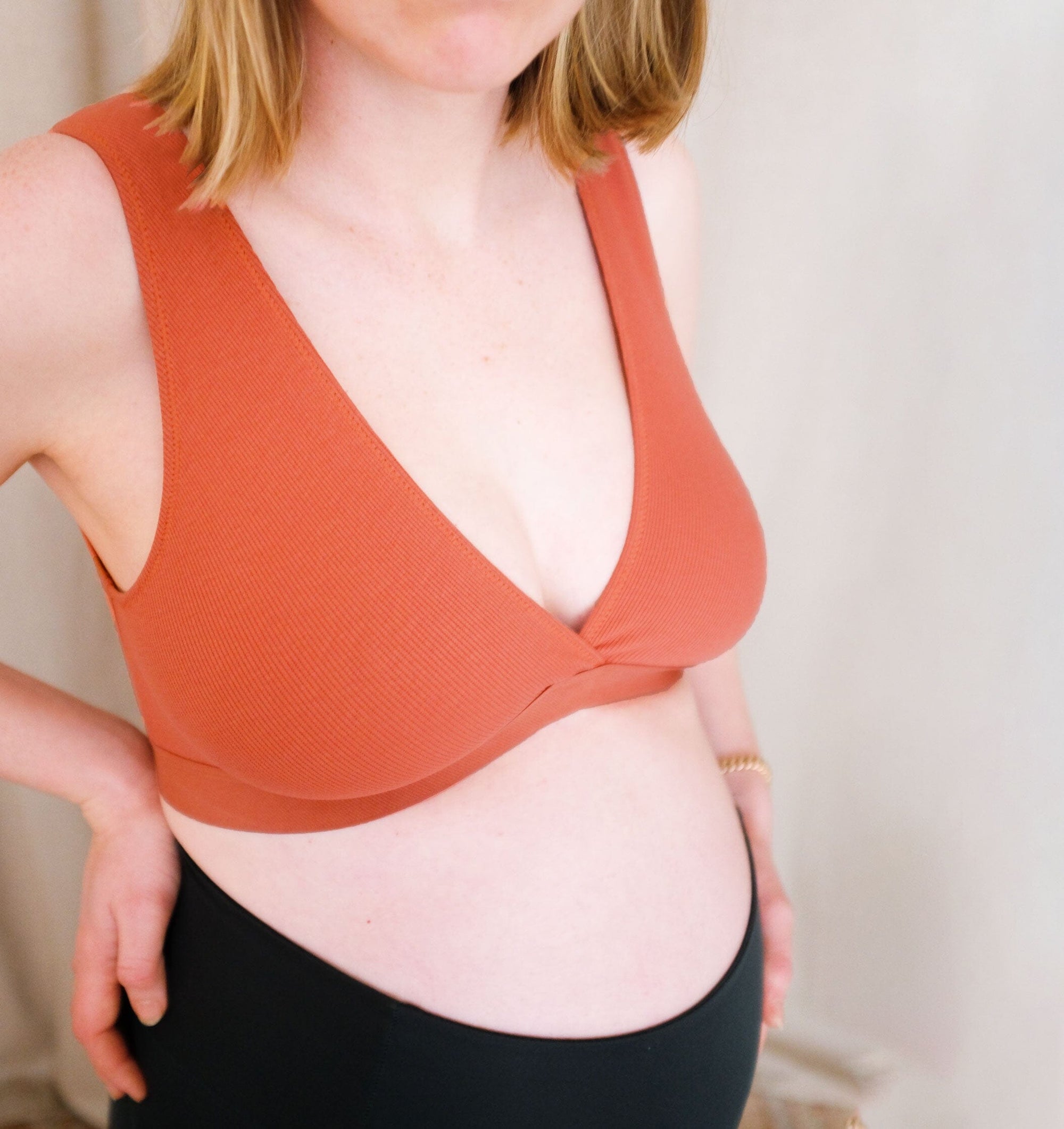 Cotton rib bra [Terracotta] Maternity Six 