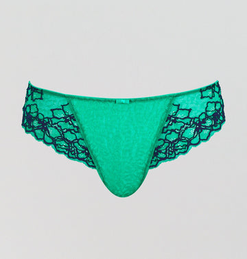 Patterned lace brazilian [Emerald/Ink] Bottoms Panache 