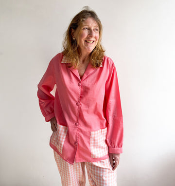 Patterned cotton pyjamas [Pink & Peach Gingham] Sleep Kate Barnet 
