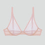 Peony pink mesh high apex plunge bra