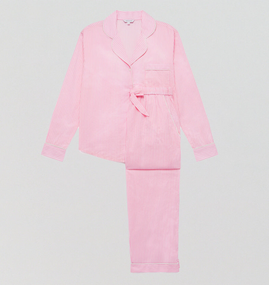 Organic cotton long pyjama set [Pink Stripe] Sleep Myza 