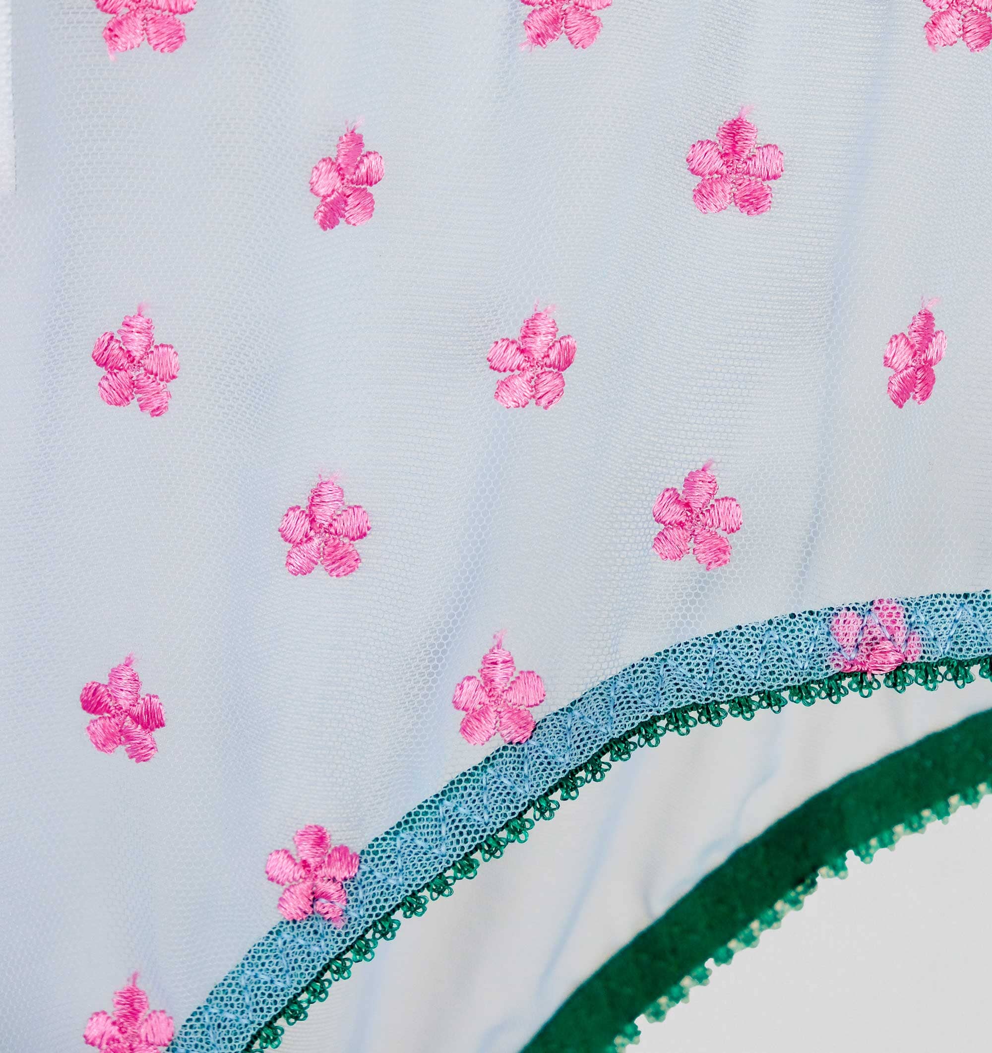 Pink daisy & cornflower mesh high waist knicker Bottoms Dora Larsen 