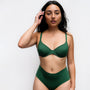 Body contour underwired plunge bra [Forest Green] Bras The Pantry Underwear 