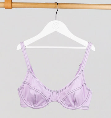 Non-wired shape sports bra [Lilac / Tangerine] – The Pantry Underwear