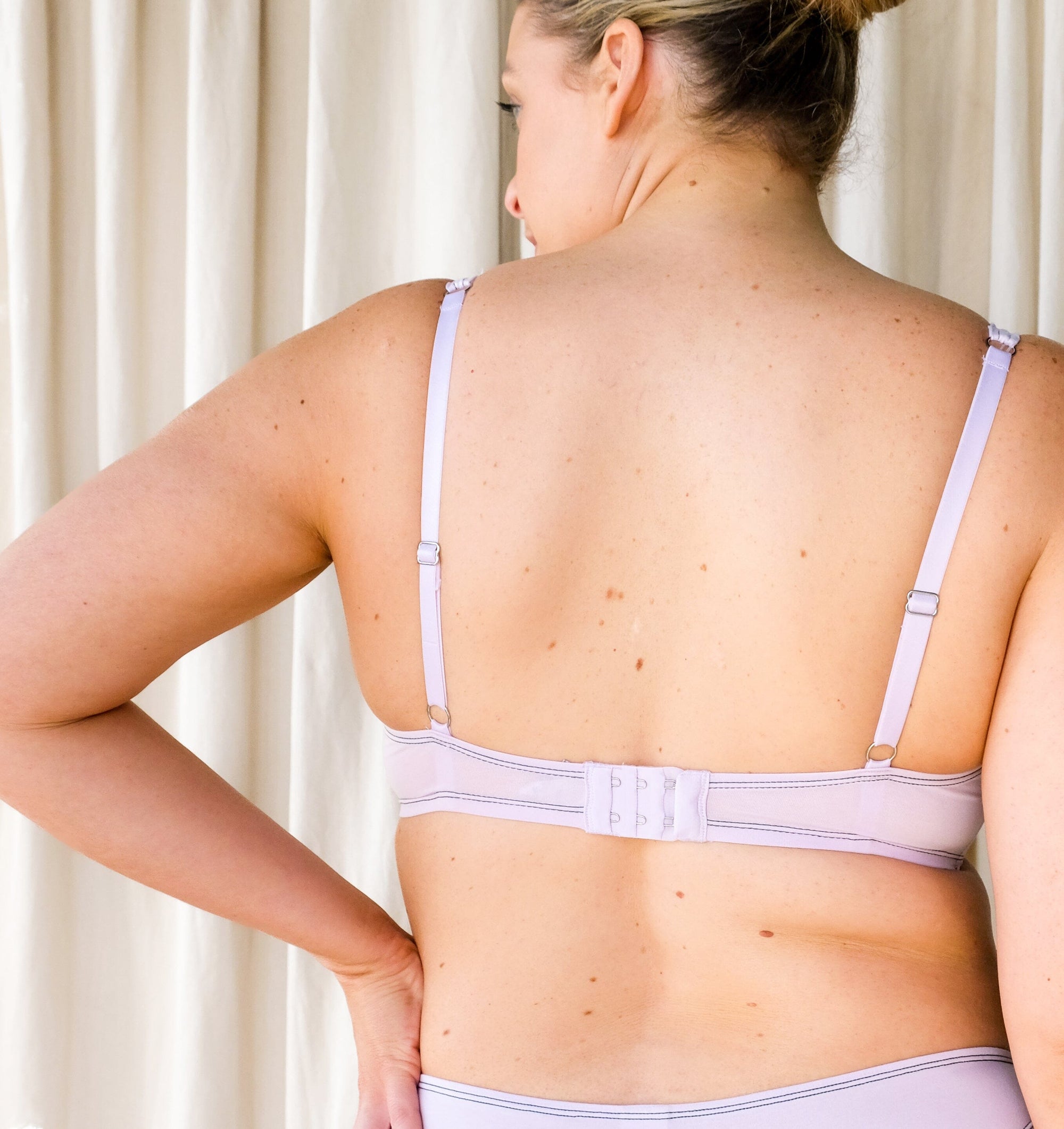 Cotton contour underwired plunge bra [Lilac] Bras The Pantry Underwear 