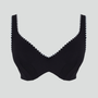 Plunge crochet edge bikini top [Monochrome]