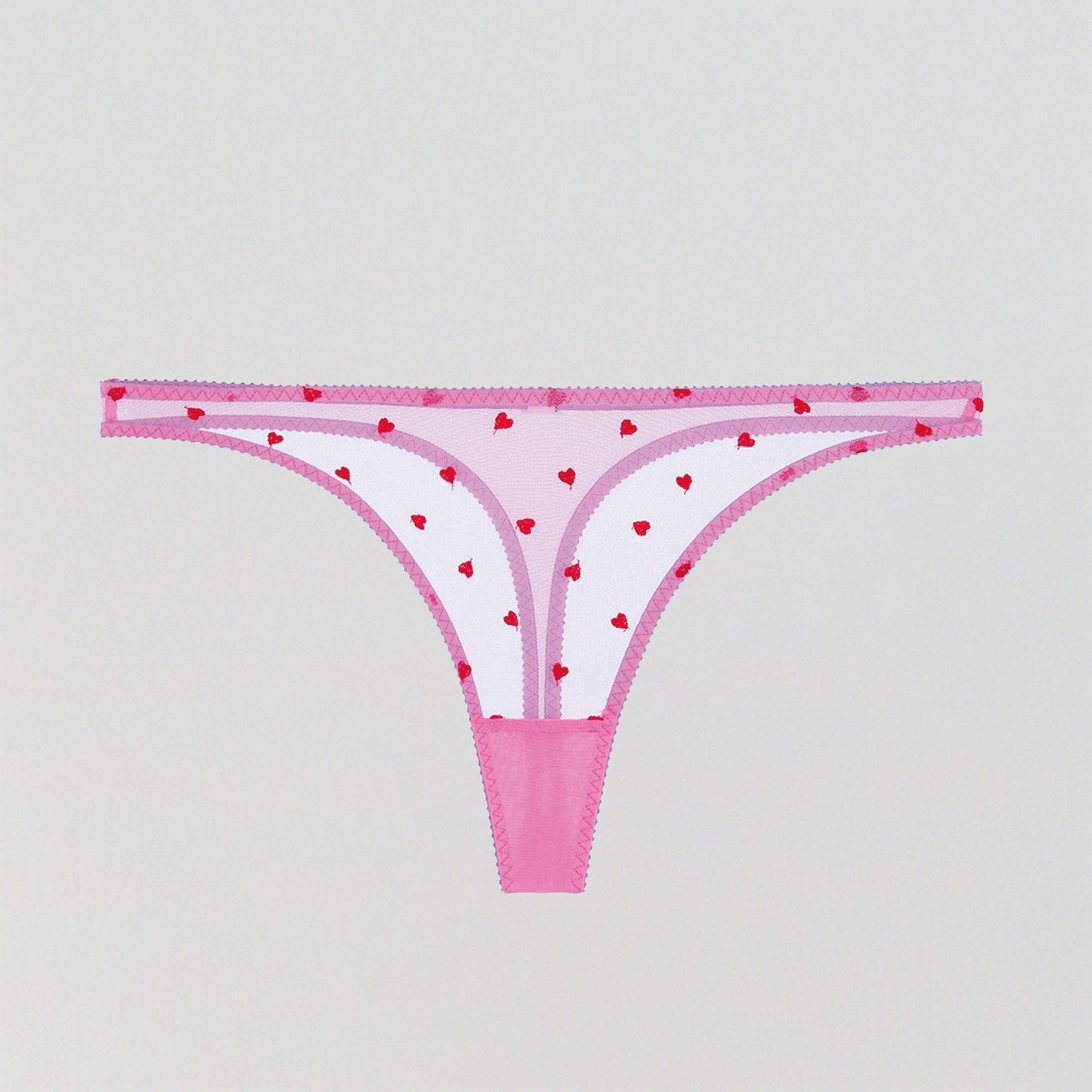 Scarlet heart &amp; pink mesh thong Bottoms Dora Larsen 