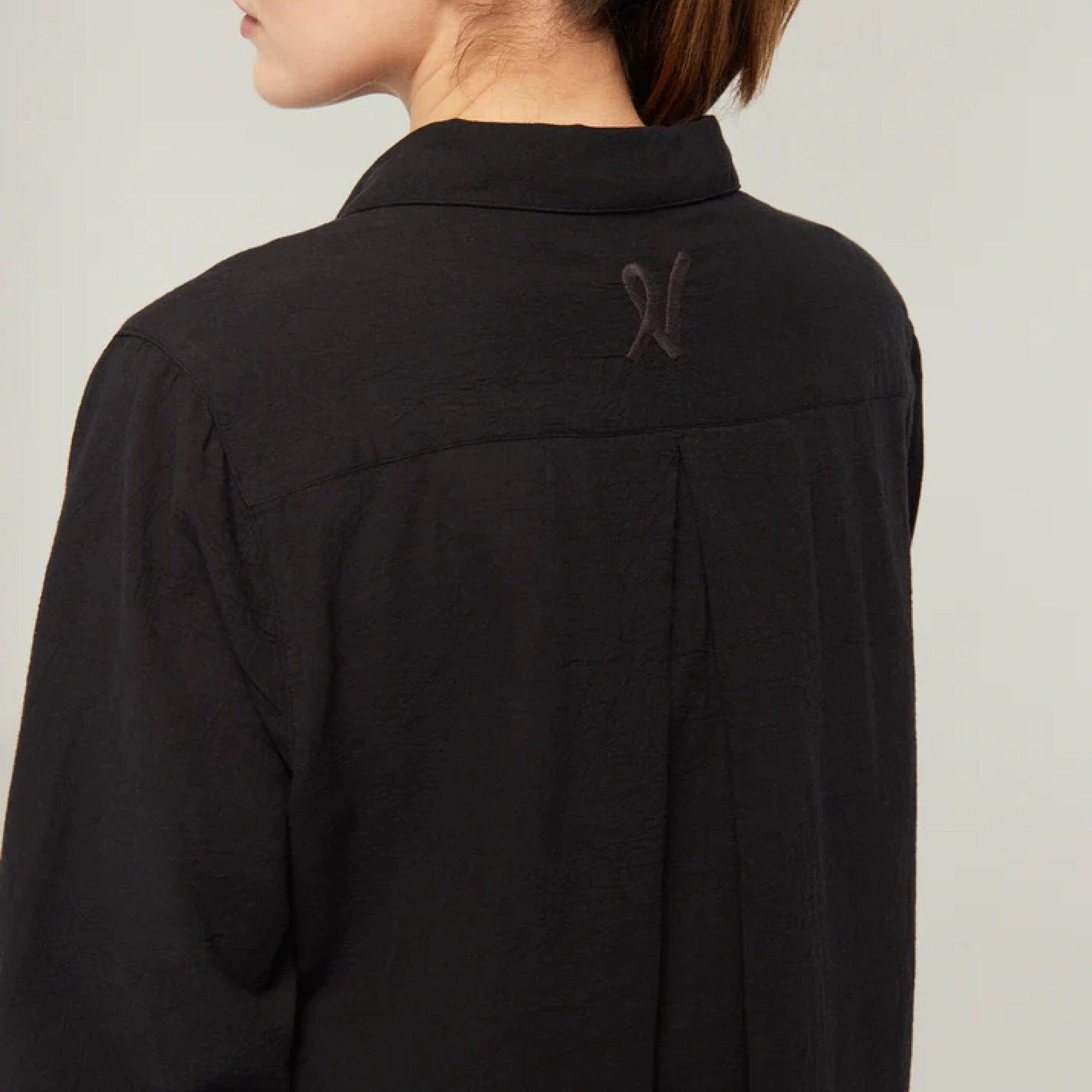 Relaxed fit long cotton pyjamas [Black] Sleep Nudea 