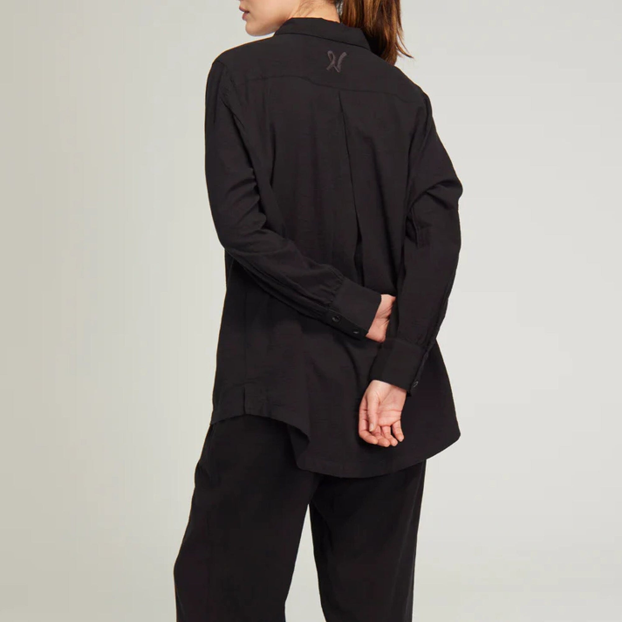 Relaxed fit long cotton pyjamas [Black] Sleep Nudea 