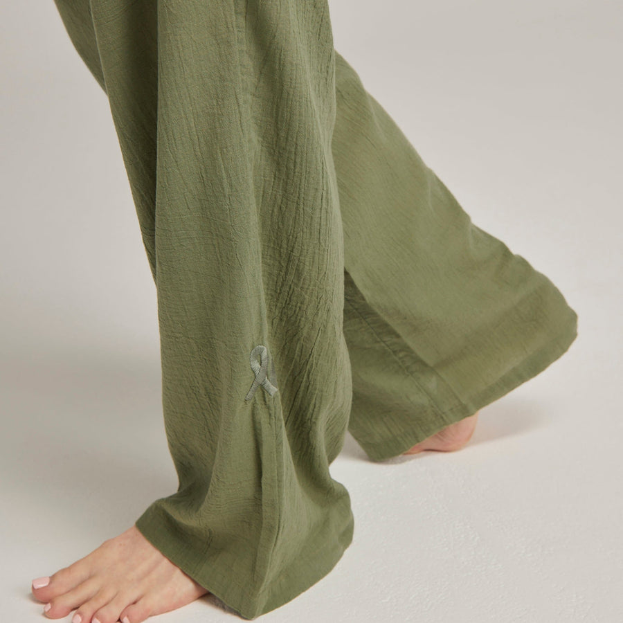 Relaxed fit long cotton pyjamas [Sage] Sleep Nudea 