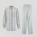 Relaxed fit long cotton pyjamas [Sage stripe] Sleep Nudea XS 
