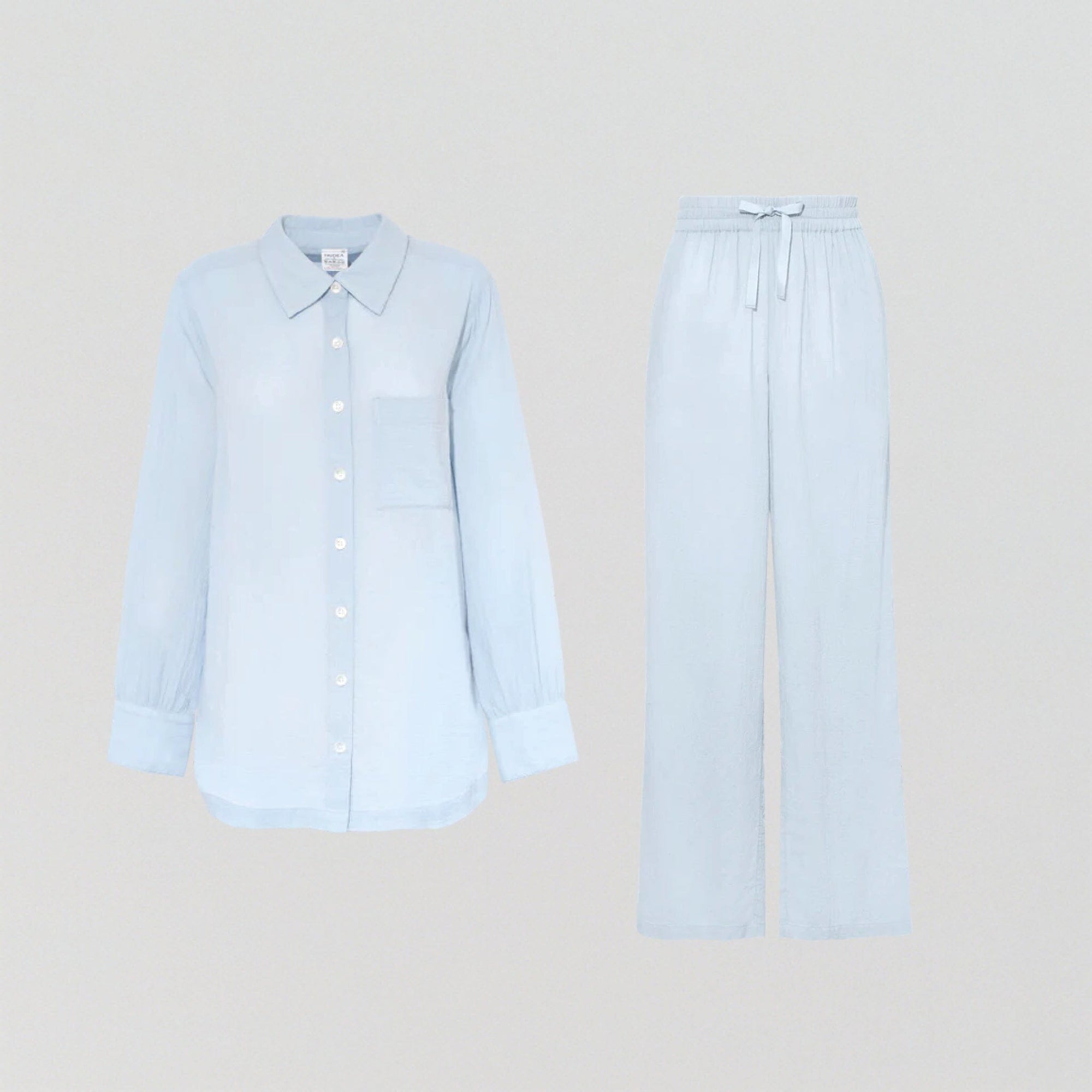 Relaxed fit long cotton pyjamas [Sky Blue] Sleep Nudea 