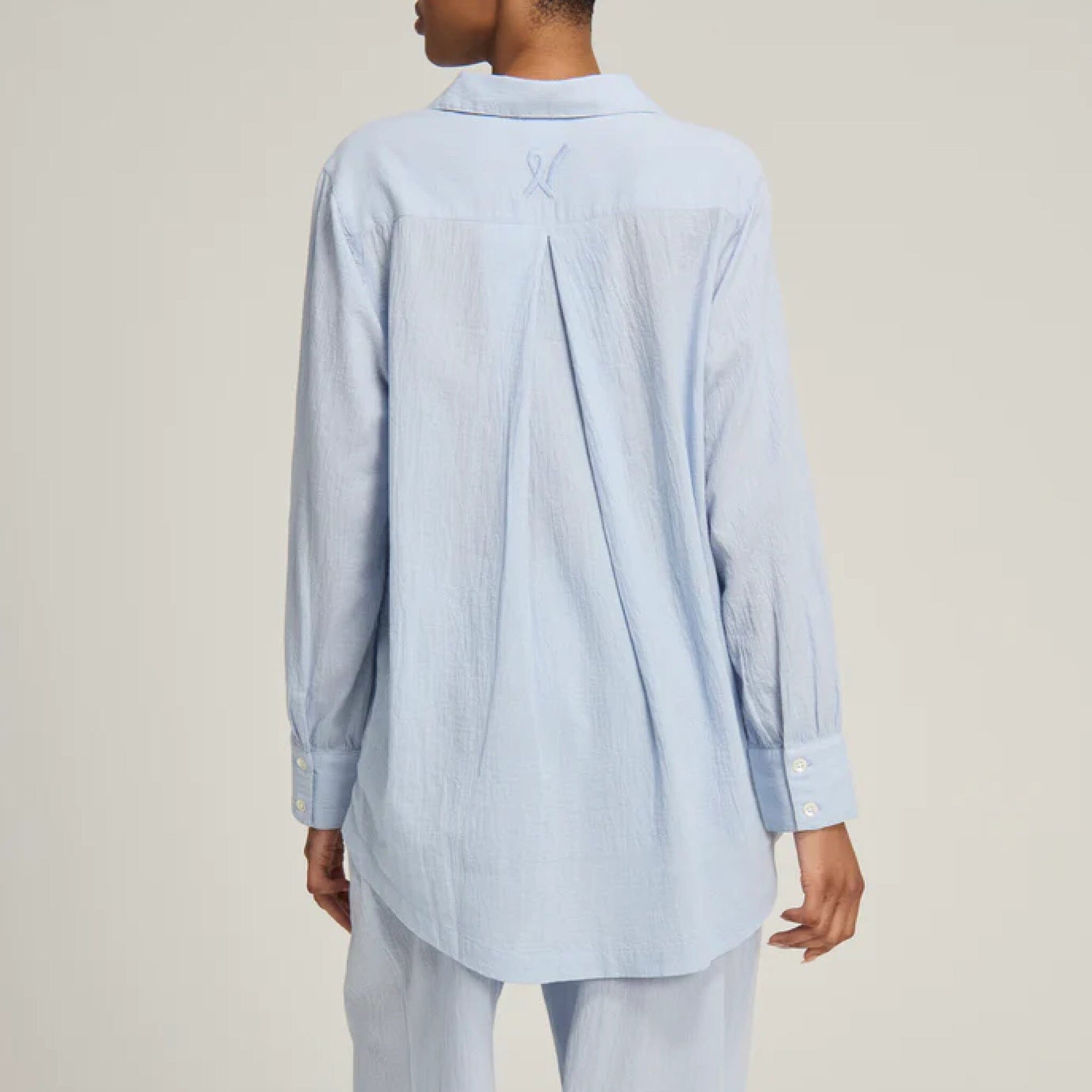 Relaxed fit long cotton pyjamas [Sky Blue] Sleep Nudea 