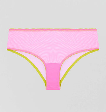 Rhubarb mesh & chartreuse high waist knicker Bottoms Dora Larsen 