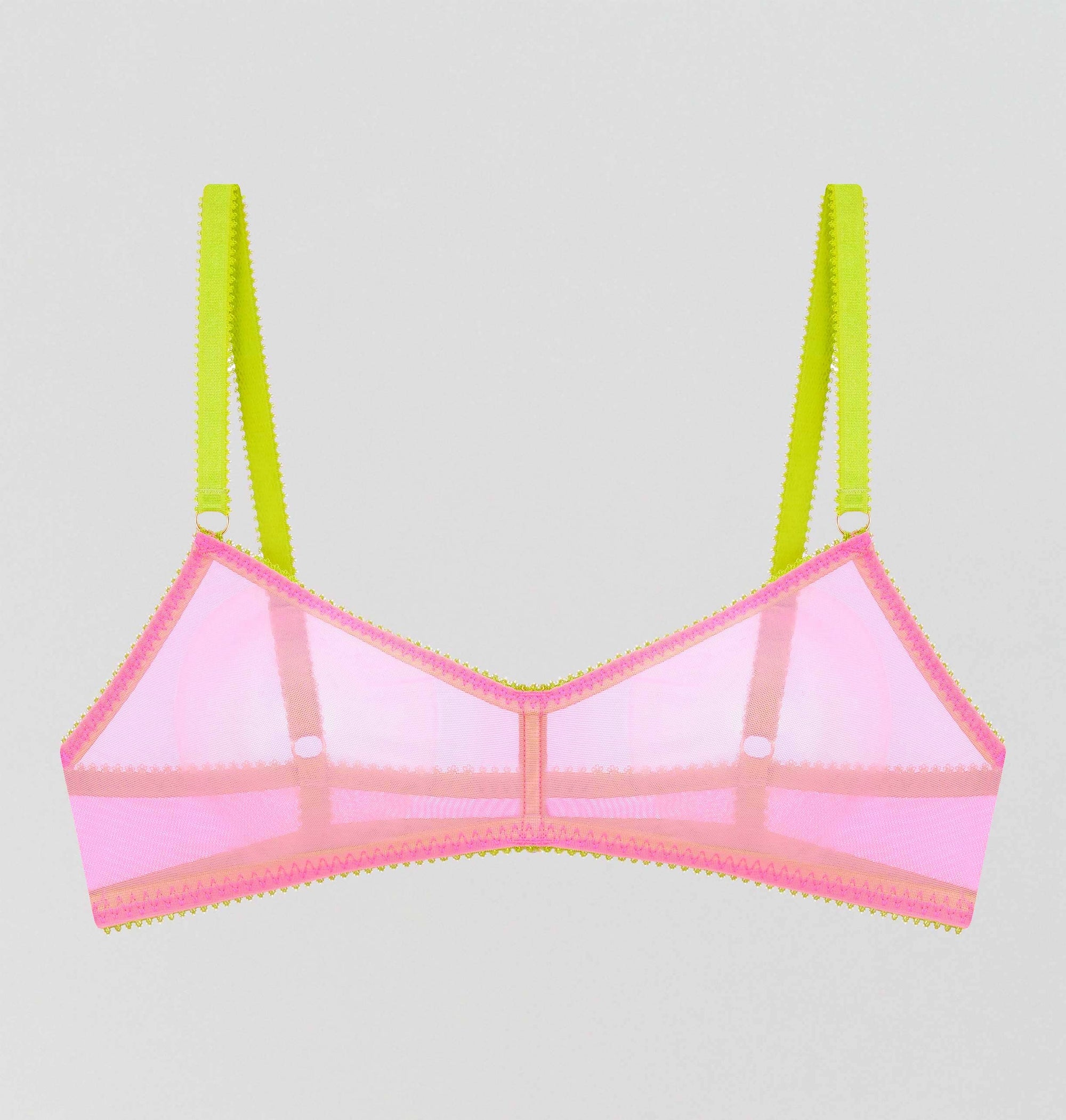 Rhubarb mesh & chartreuse bralette Bras Dora Larsen 