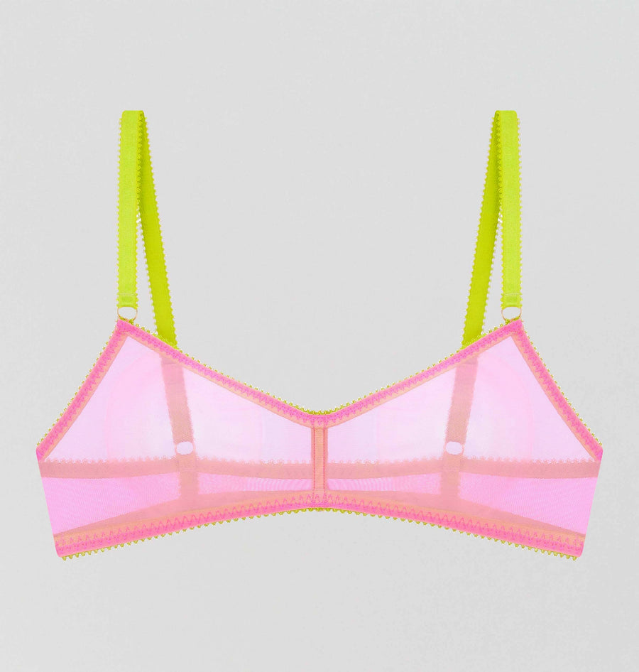 Rhubarb mesh & chartreuse bralette Bras Dora Larsen 