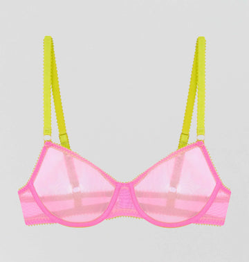 Rhubarb mesh & chartreuse balconette Bras Dora Larsen 