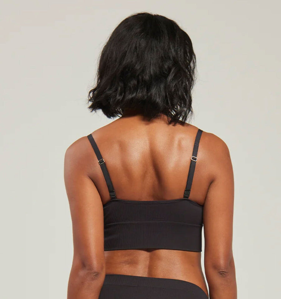 Ribbed seamless bralette [Black] Bras Nudea 