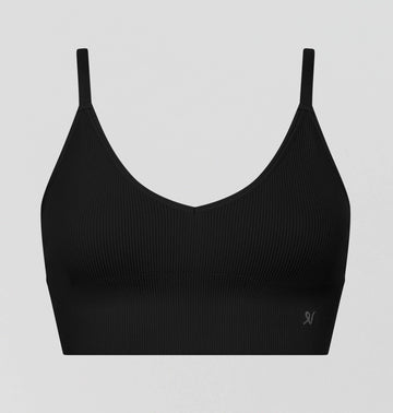 Ribbed seamless bralette [Black] Bras Nudea 