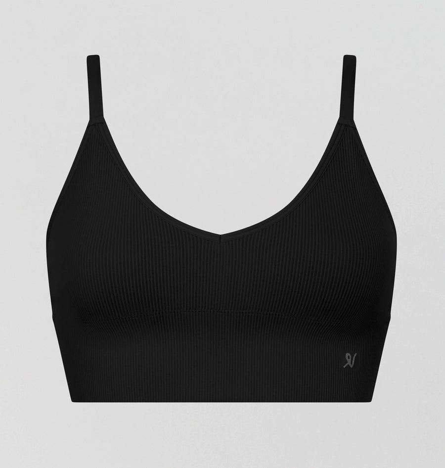 Ribbed seamless bralette [Black] Bras Nudea 