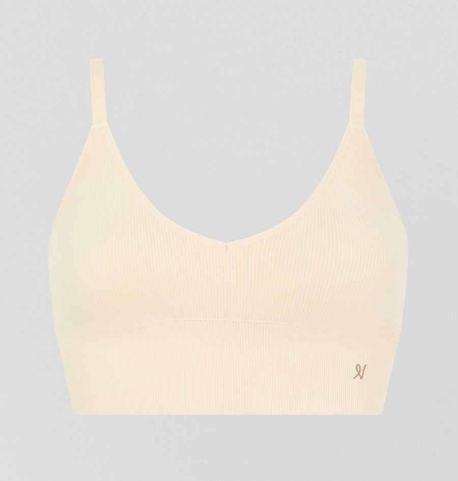 Ribbed seamless bralette [Oat] Bras Nudea 