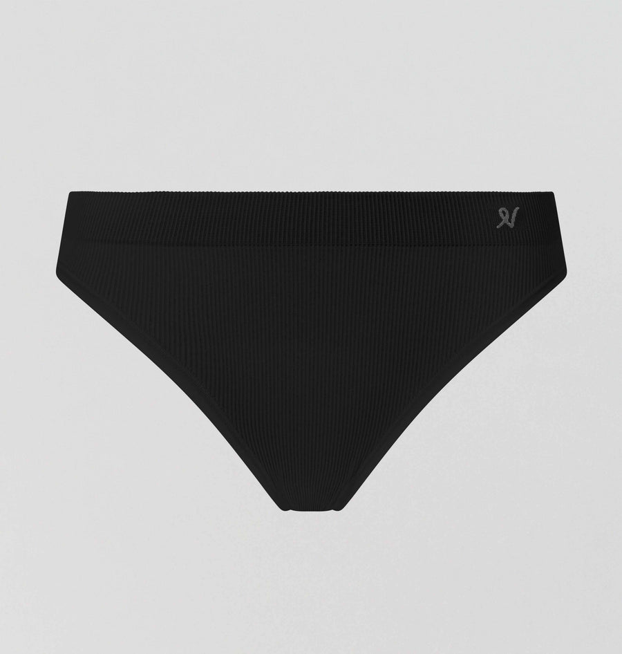 Ribbed high leg brief [Black] Bottoms Nudea 