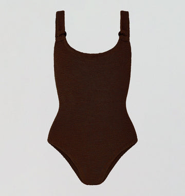 Ring detail one piece [Chocolate Crinkle] Swim Hunza G 