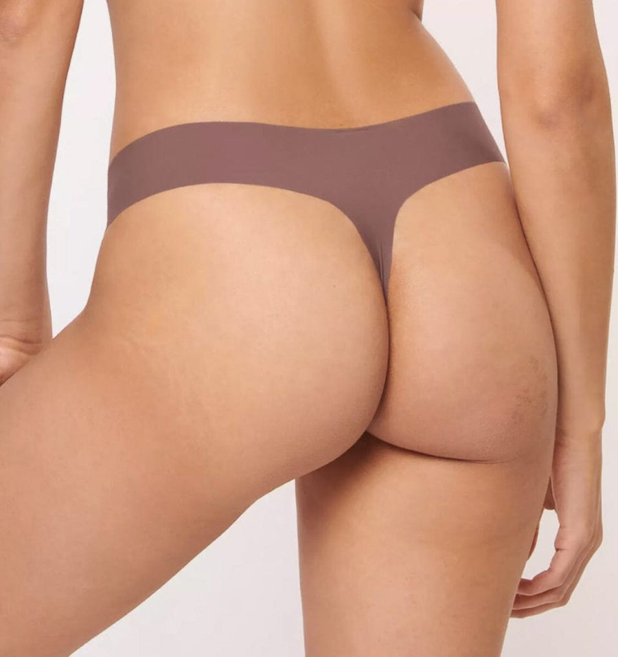 Soft invisible microfibre thong [Rose Taupe]
