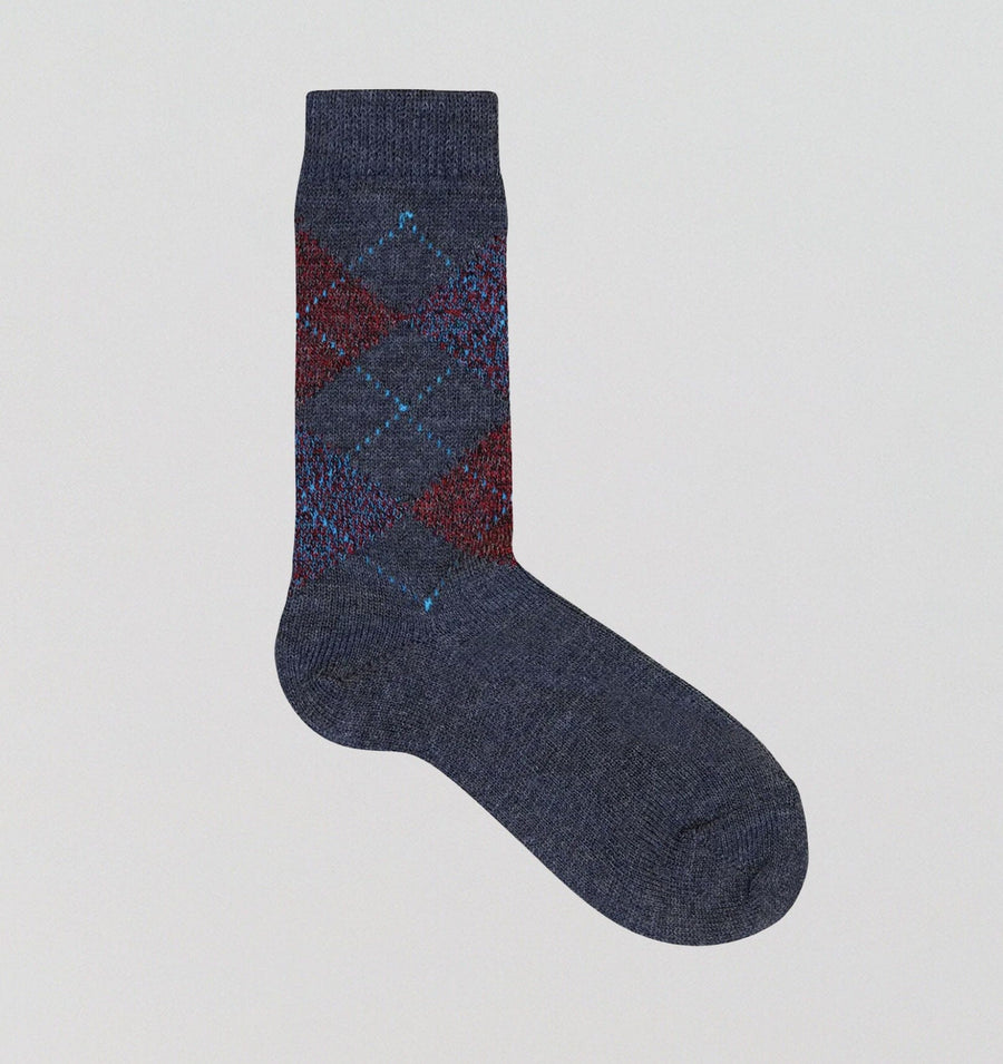 Merino argyle sock [Grey] Accessories Genevieve Sweeney 