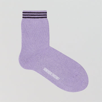 Lurex stripe ankle sock [Lilac & Midnight] Accessories Genevieve Sweeney 