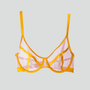 Satin contour plunge underwired bra [Blush & Saffron]