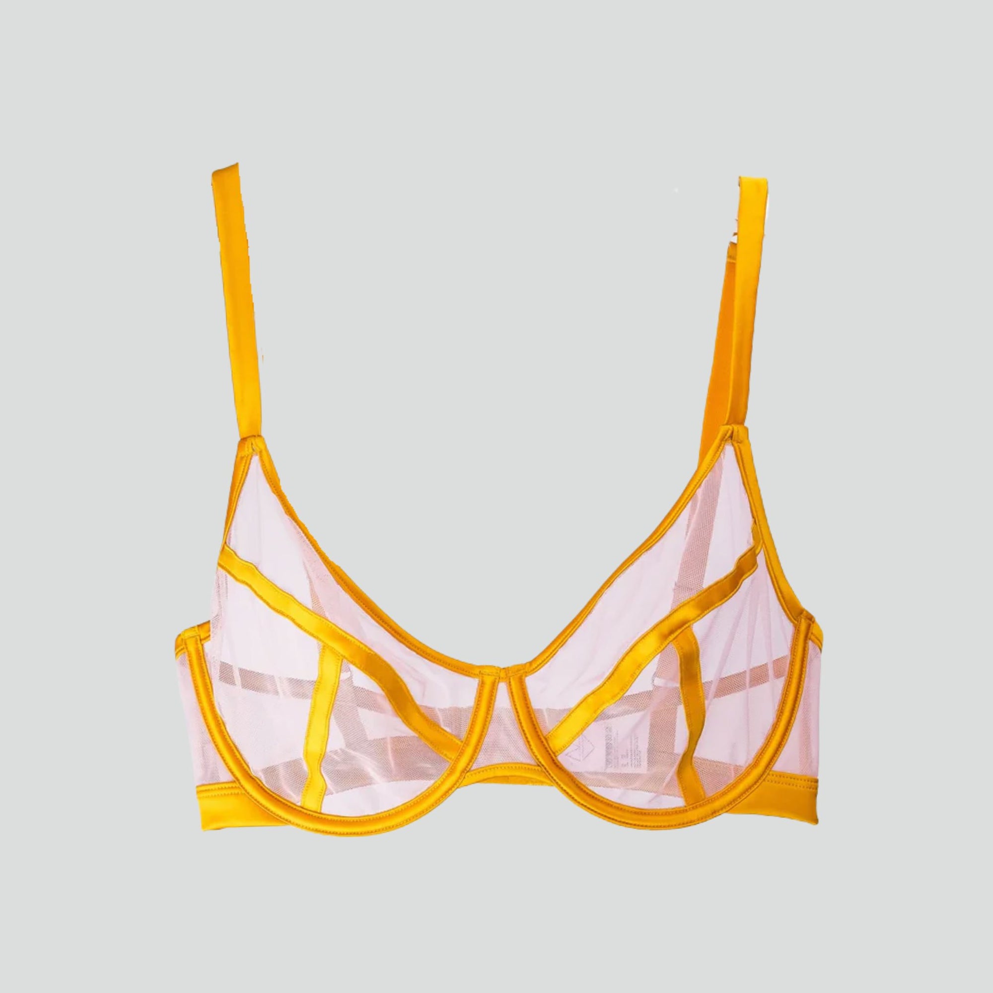Satin contour plunge underwired bra [Blush & Saffron] Bras The Pantry Underwear 