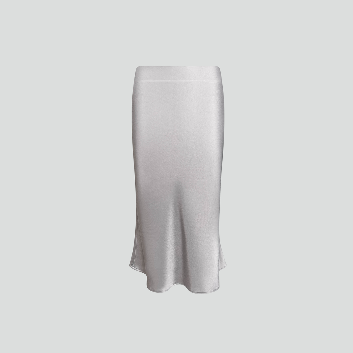 Satin midi skirt [Silver Shimmer]
