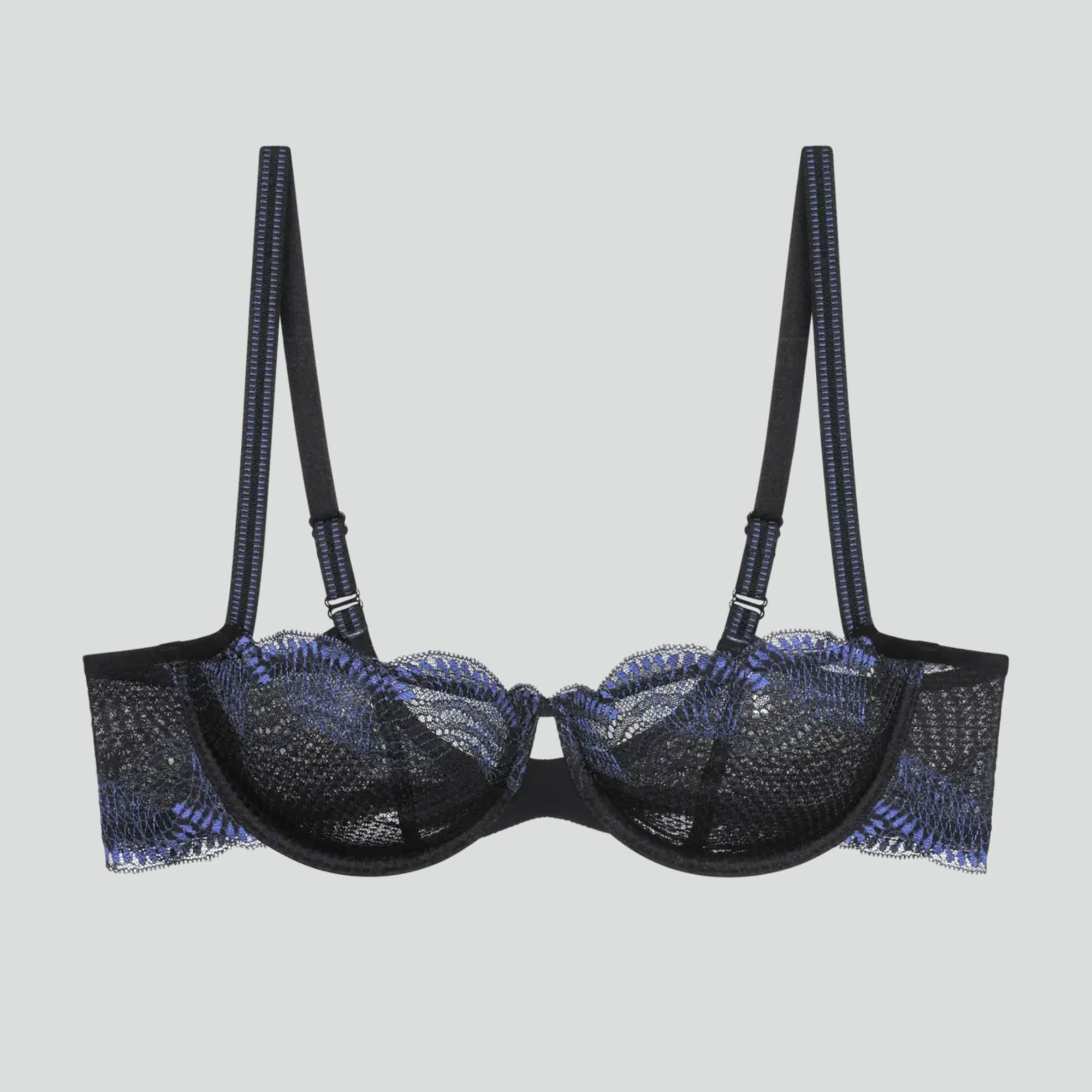 Scalloped detail demi balconette bra [Black/Blue] Bras Triumph 