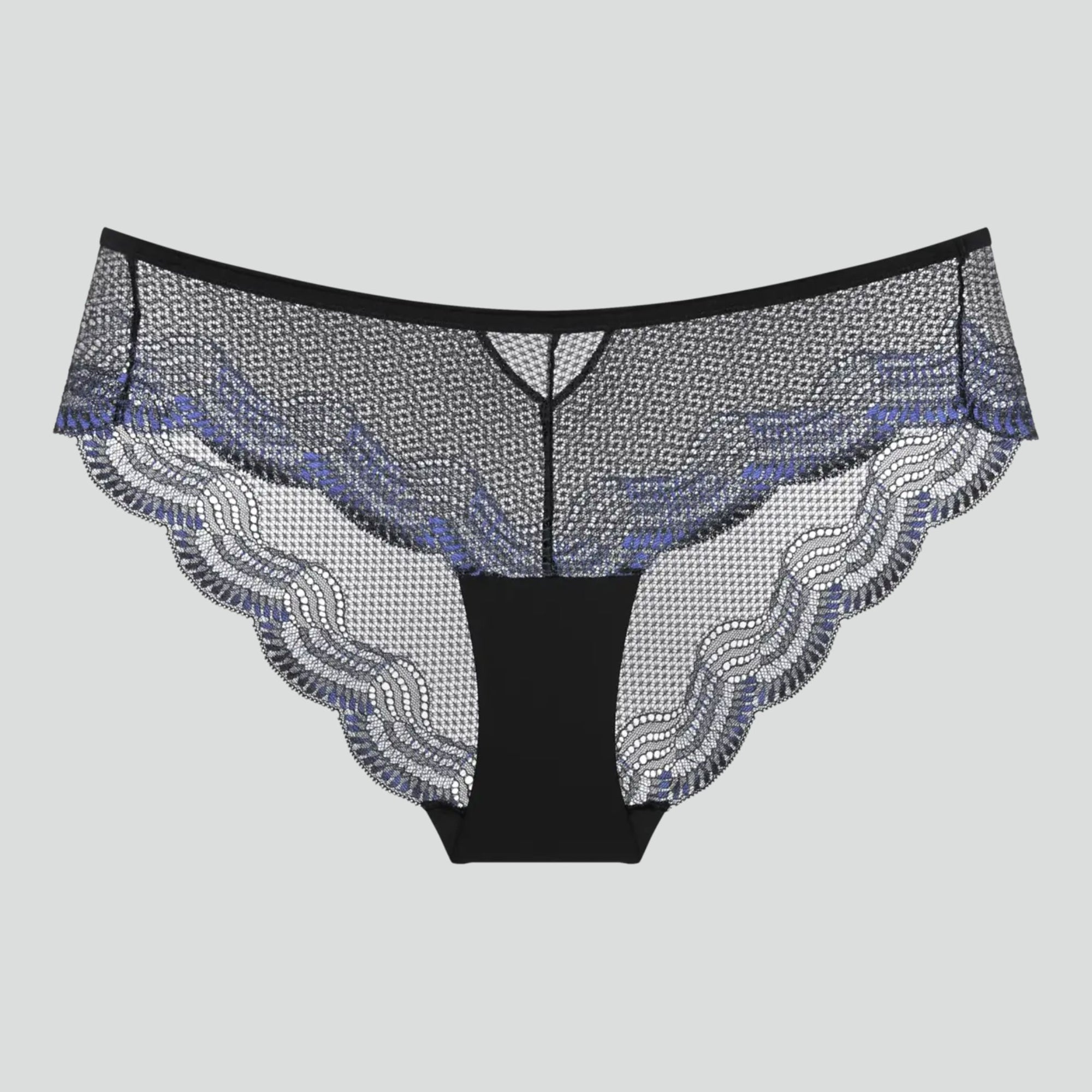 Scalloped detail hipster knicker [Black/Blue] Bottoms Triumph 