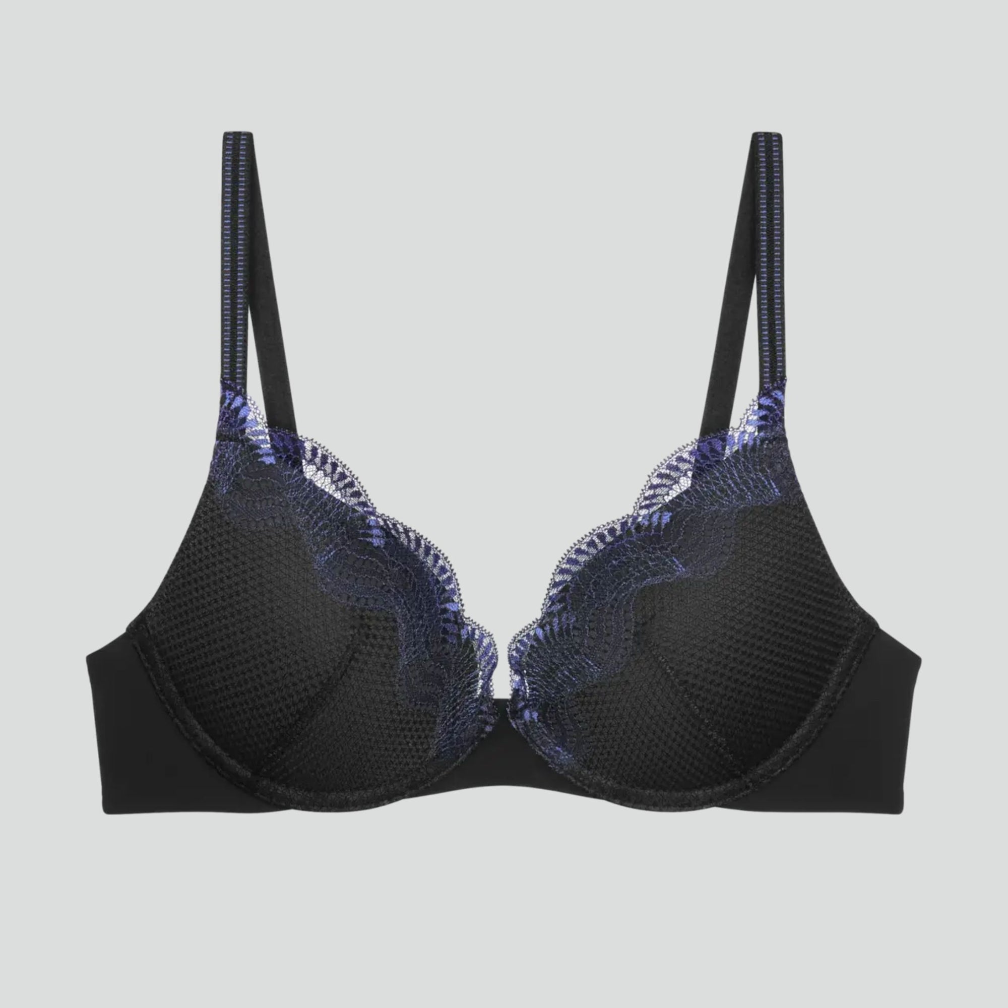 Scalloped detail push-up bra [Black/Blue] Bras Triumph 