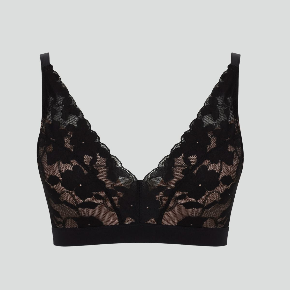 Scalloped high apex bralette [Black/Pecan] Bras Panache 
